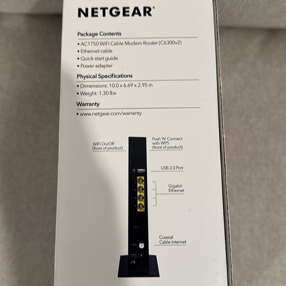 Netgear AC1750 Wi-Fi Cable Modem Router 802.11 ac Dual Band Gigabit - Picture 4 of 4